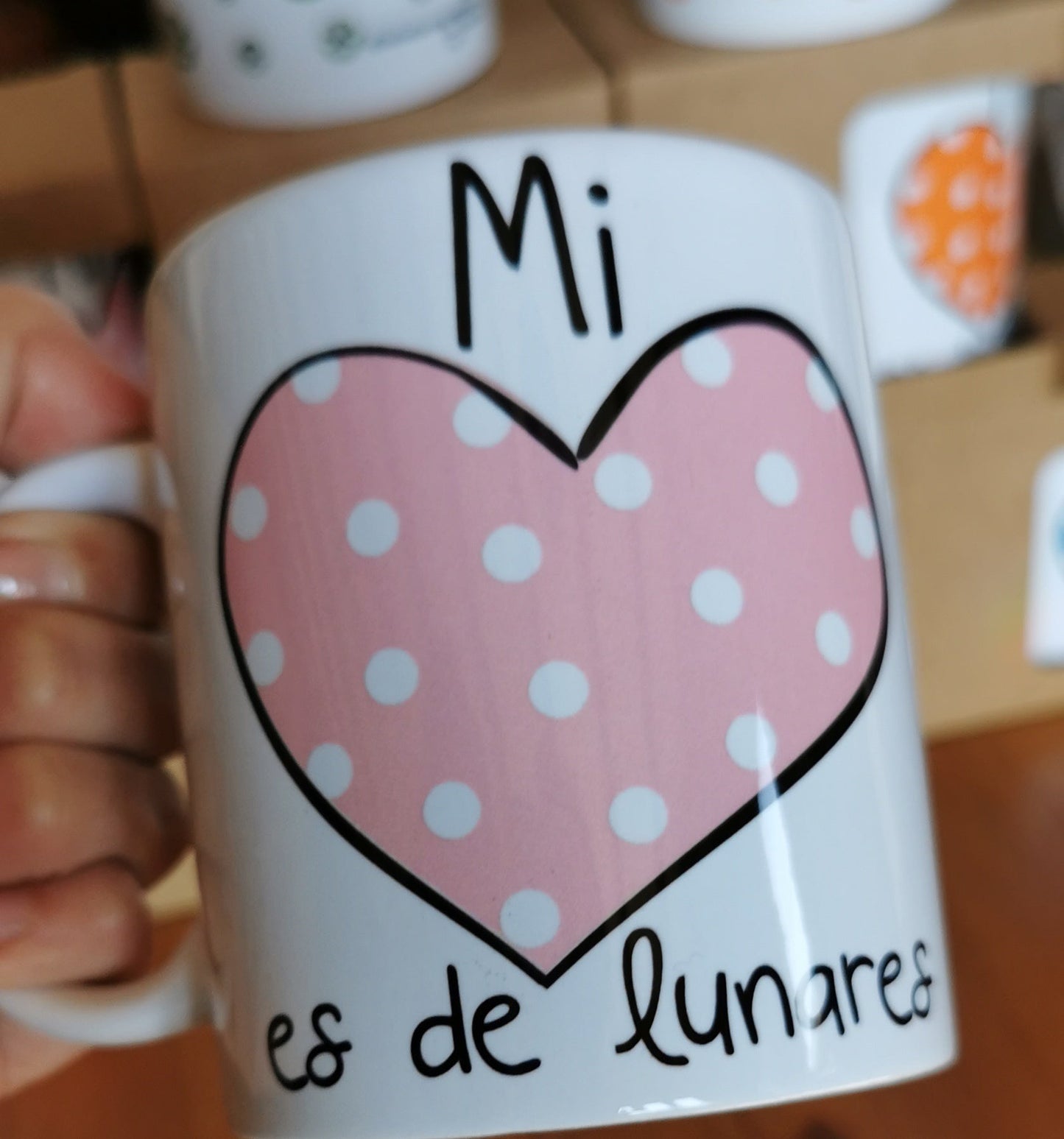 Taza Mi corazón es de Lunares