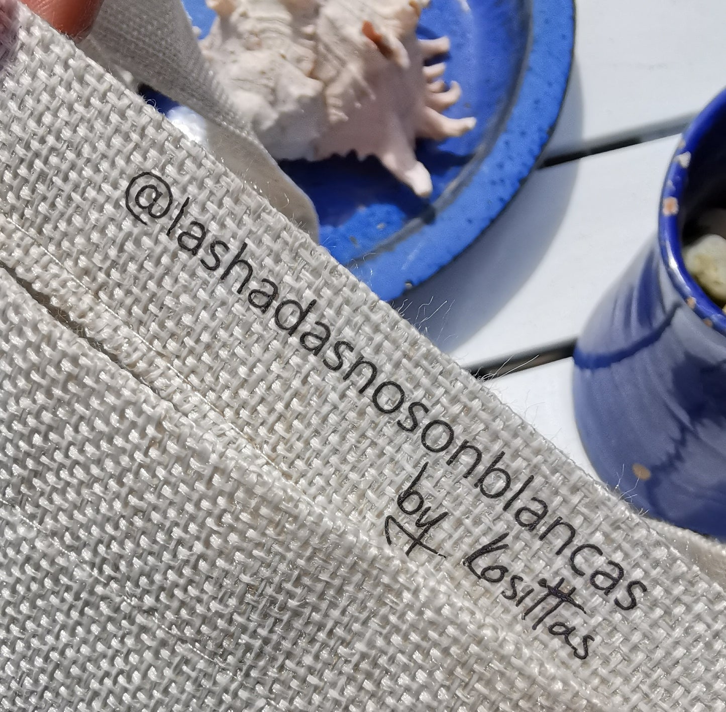 Tote Bag "Mi Corazón es de lunares" Azul y Blanco