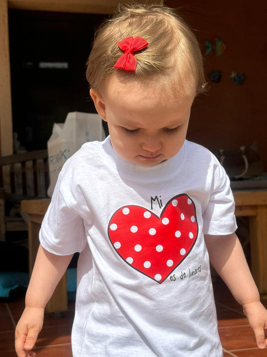 Camiseta Bebé "Mi Corazón es de Lunares"