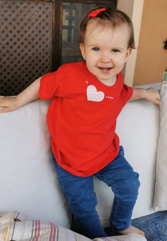 Camiseta Bebé "Mi Corazón es de Lunares"