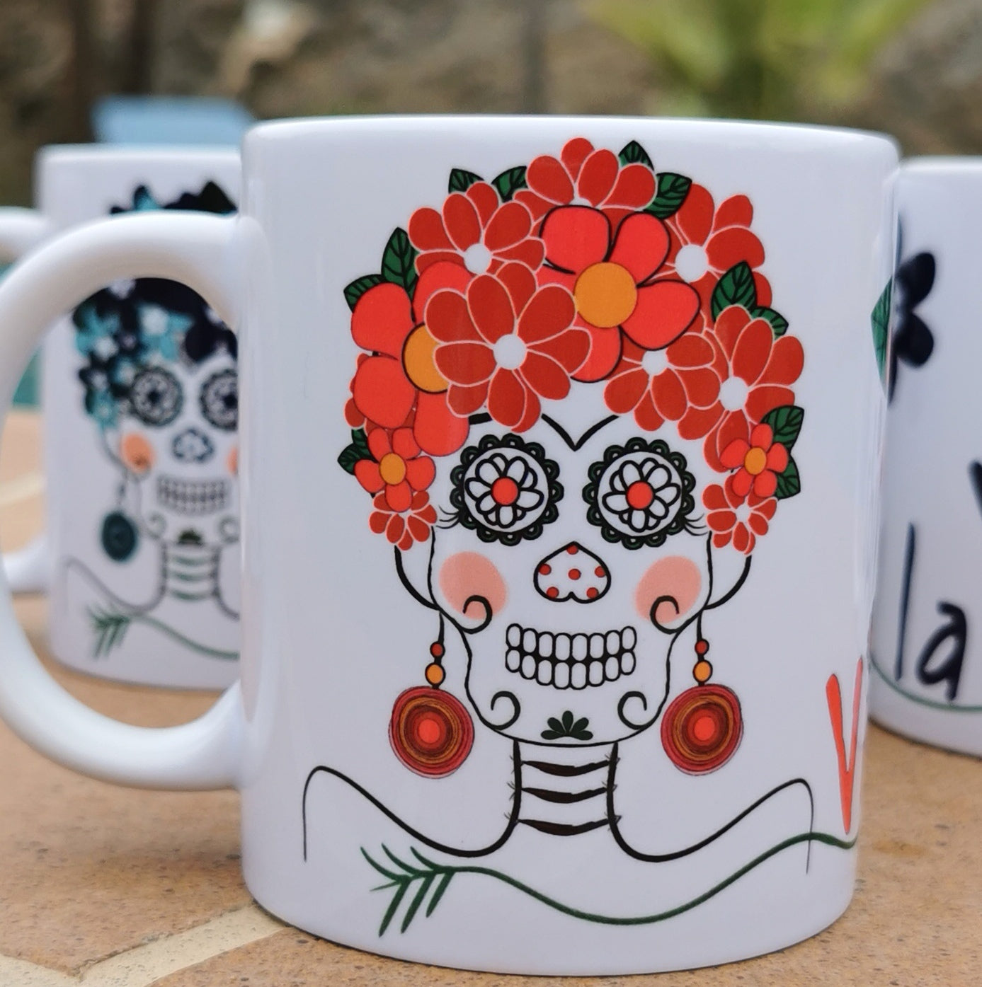 Taza cerámica diseño katrinas