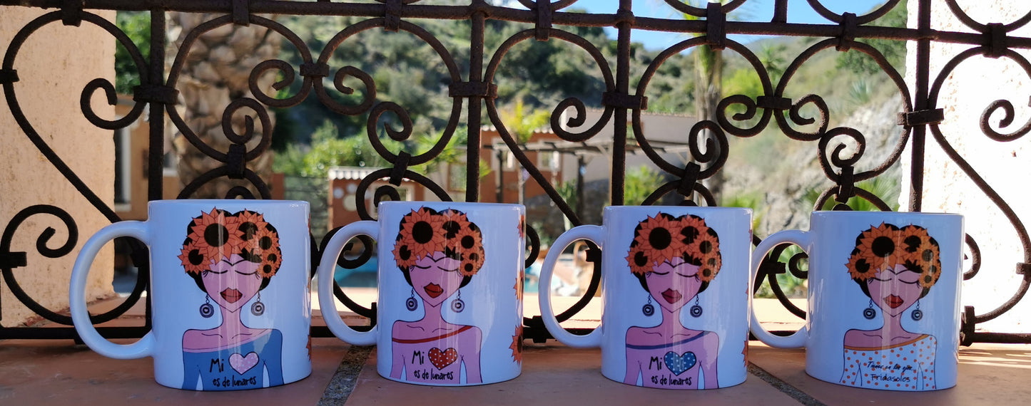 Taza Fridasoles + Mi corazón es de Lunares