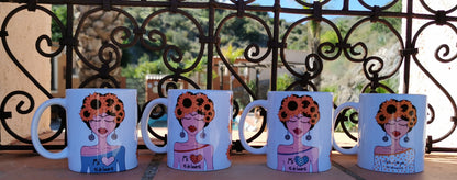 Taza Fridasoles + Mi corazón es de Lunares