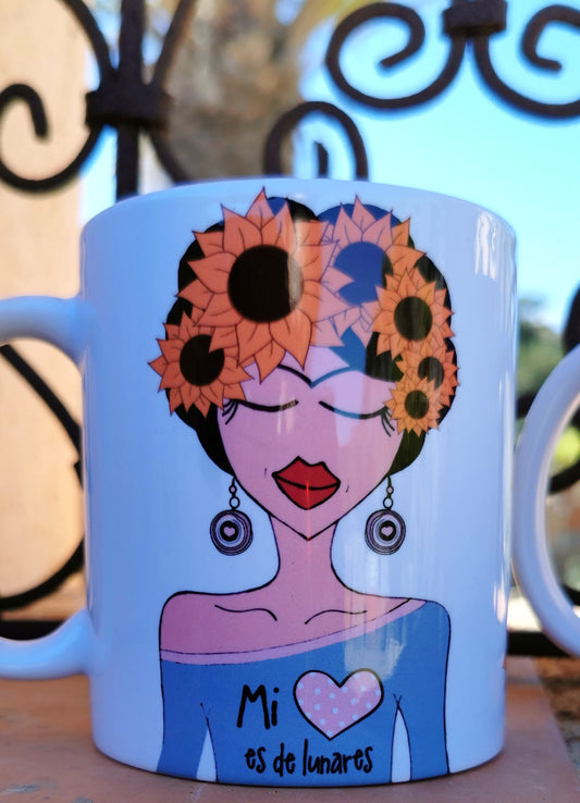 Taza Fridasoles + Mi corazón es de Lunares