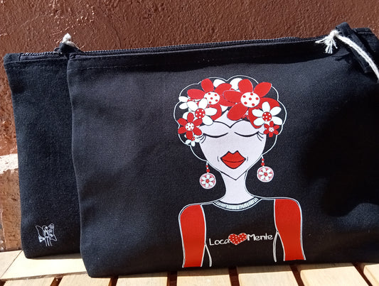 Bolso de Mano "Loca-Mente" con dibujo de Frida