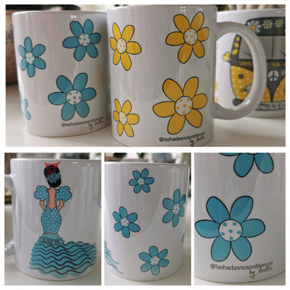 Taza Flamenca con Flores NO NI NÁ