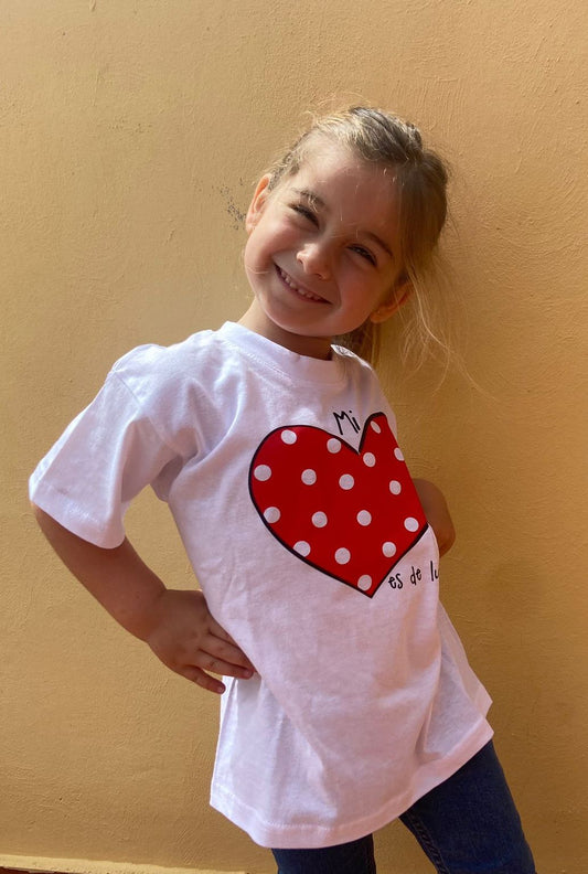 Camiseta Peques "Mi Corazón es de Lunares"