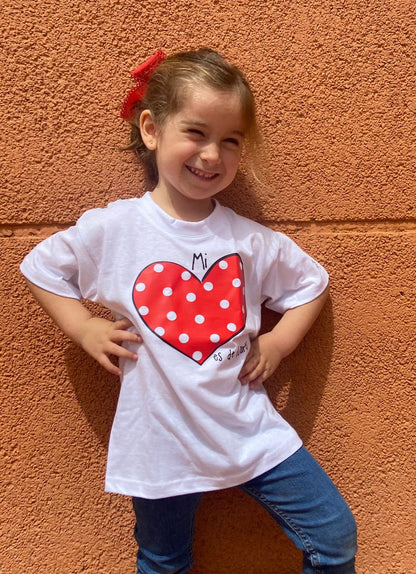 Camiseta Peques "Mi Corazón es de Lunares"