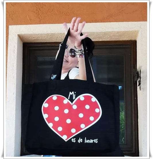 Bolsa de Lona "Mi Corazón es de Lunares"